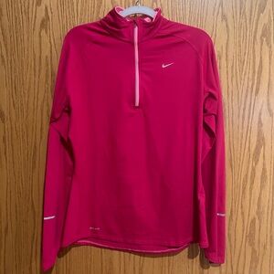 Pink Nike dri fit quarter zip pull over. Like new